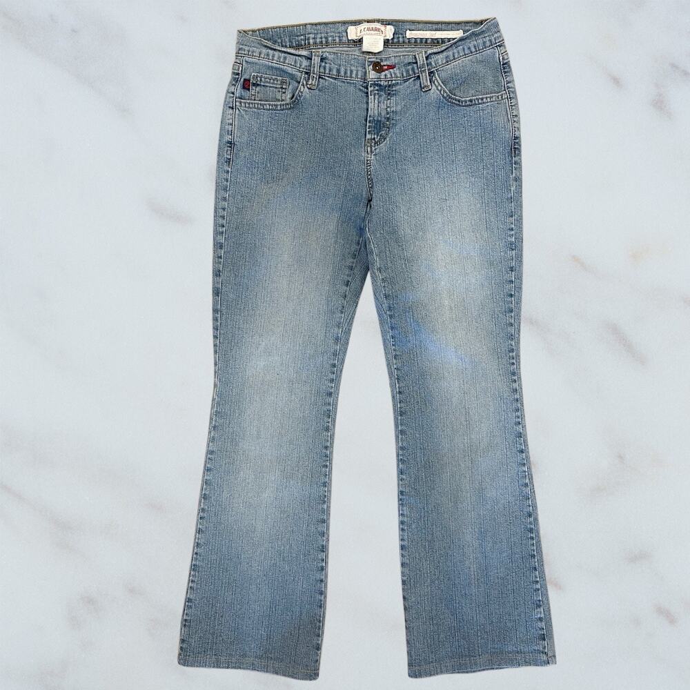 VTG Z Cavaricci Bumpster Girl Low Rise Flare Jeans, Medium Wash Blue s9 Y2K